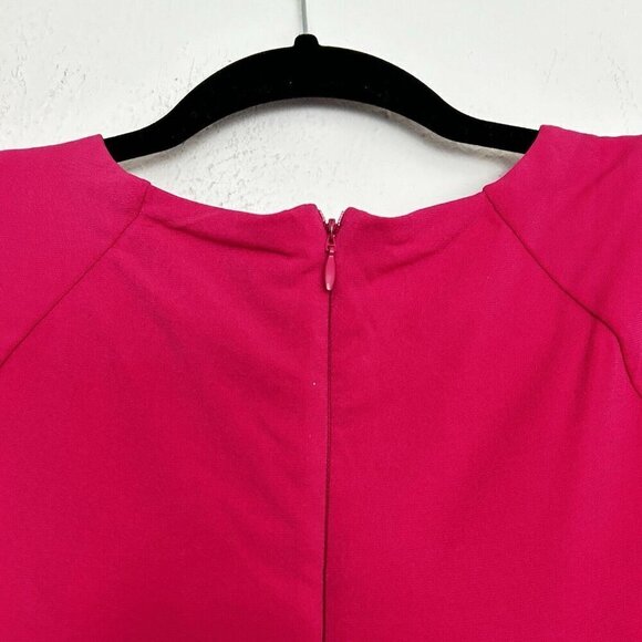 Eloquii Midi Dress Women's Sz 18 Hot Pink V-Neck Long Sleeve Twist Front Stretch - Picture 12 of 15